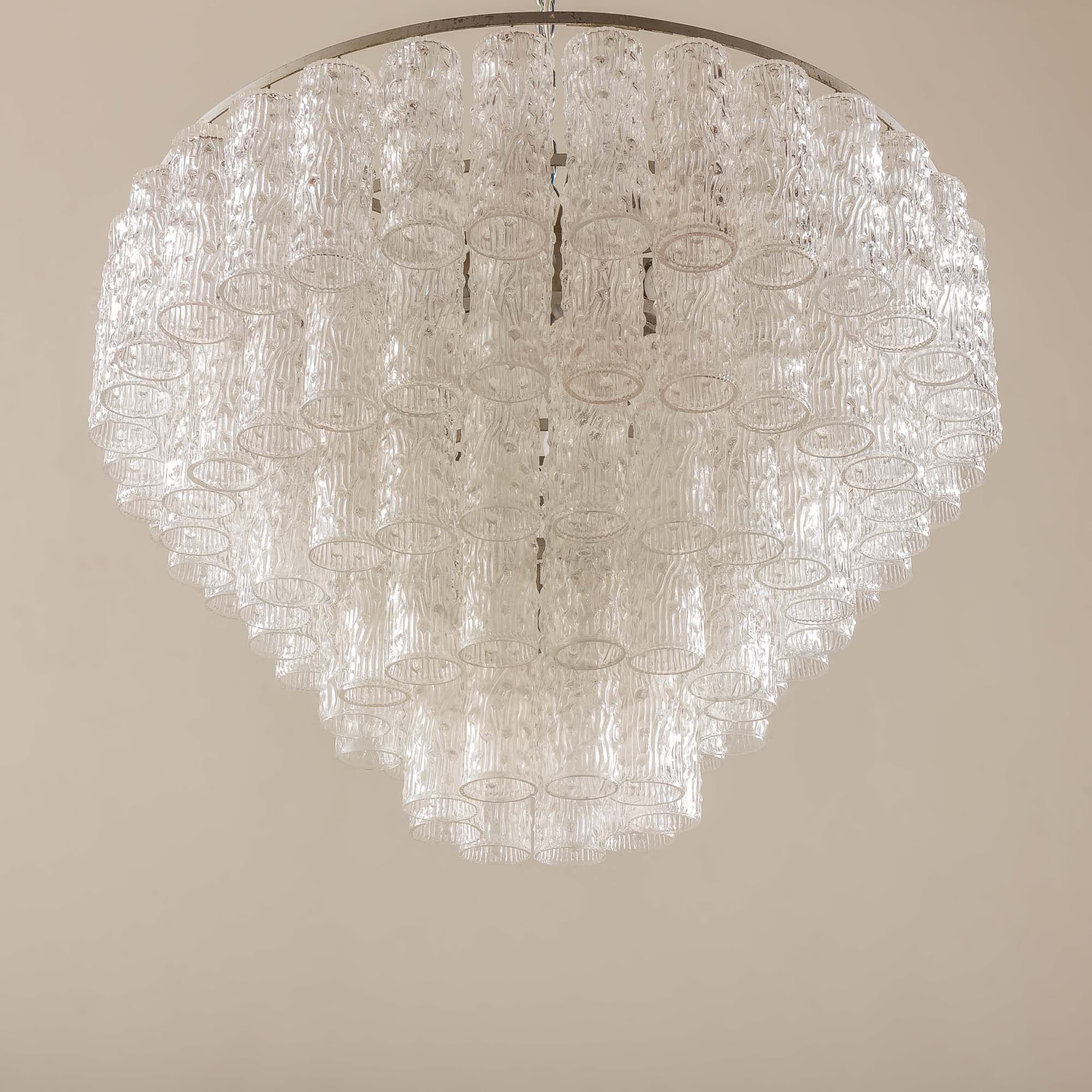 Italian Murano glass chandelier attributed to Venini, 1970s