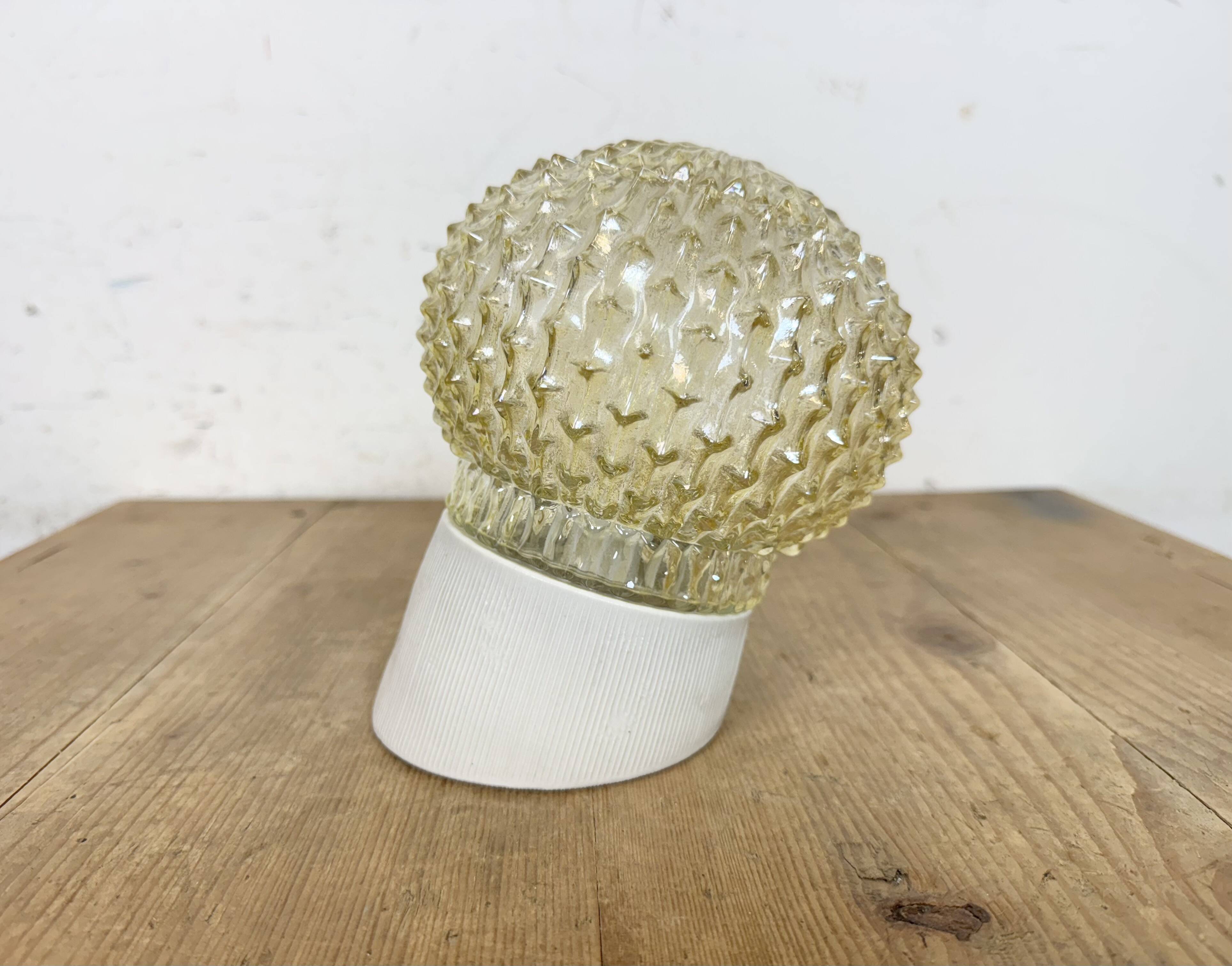 Vintage White Porcelain Wall Light, 1970s