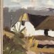 Original Swedish Oil on Canvas – "Farm" by Jörgen Bruun – Signed – Vintage and Framed – 41 × 31 cm (16.1" × 12.2")