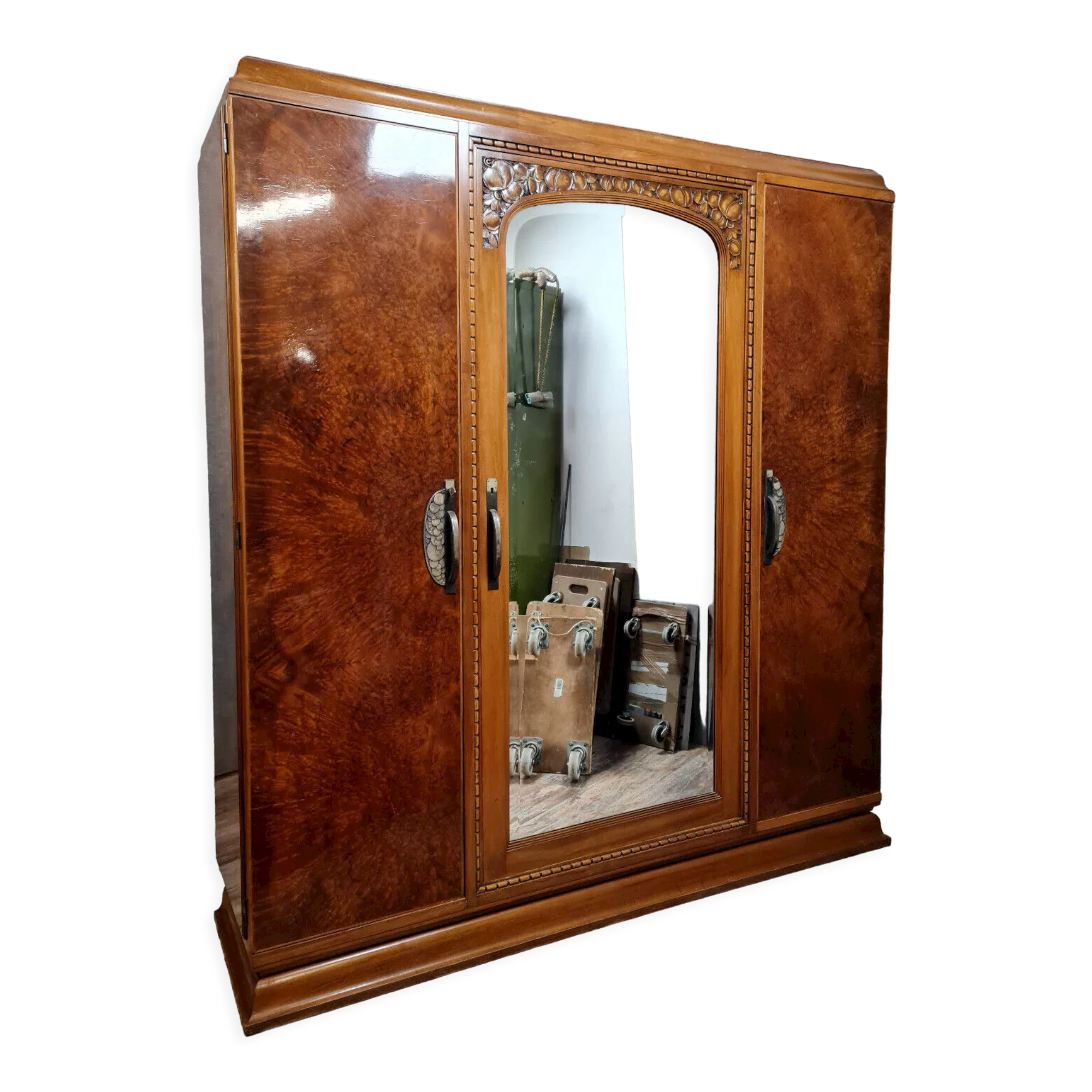 Art Deco period wardrobe in magnifying glass circa circa 1925-1930