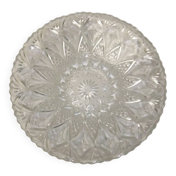 Coupe à fruits cristal taillé corbeille centre de table plat vintage 33cm