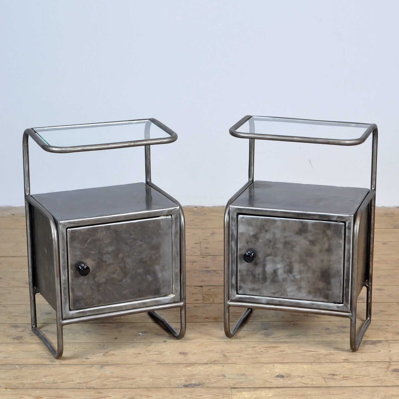 Iron Nightstands, 1950s, Set of 2
