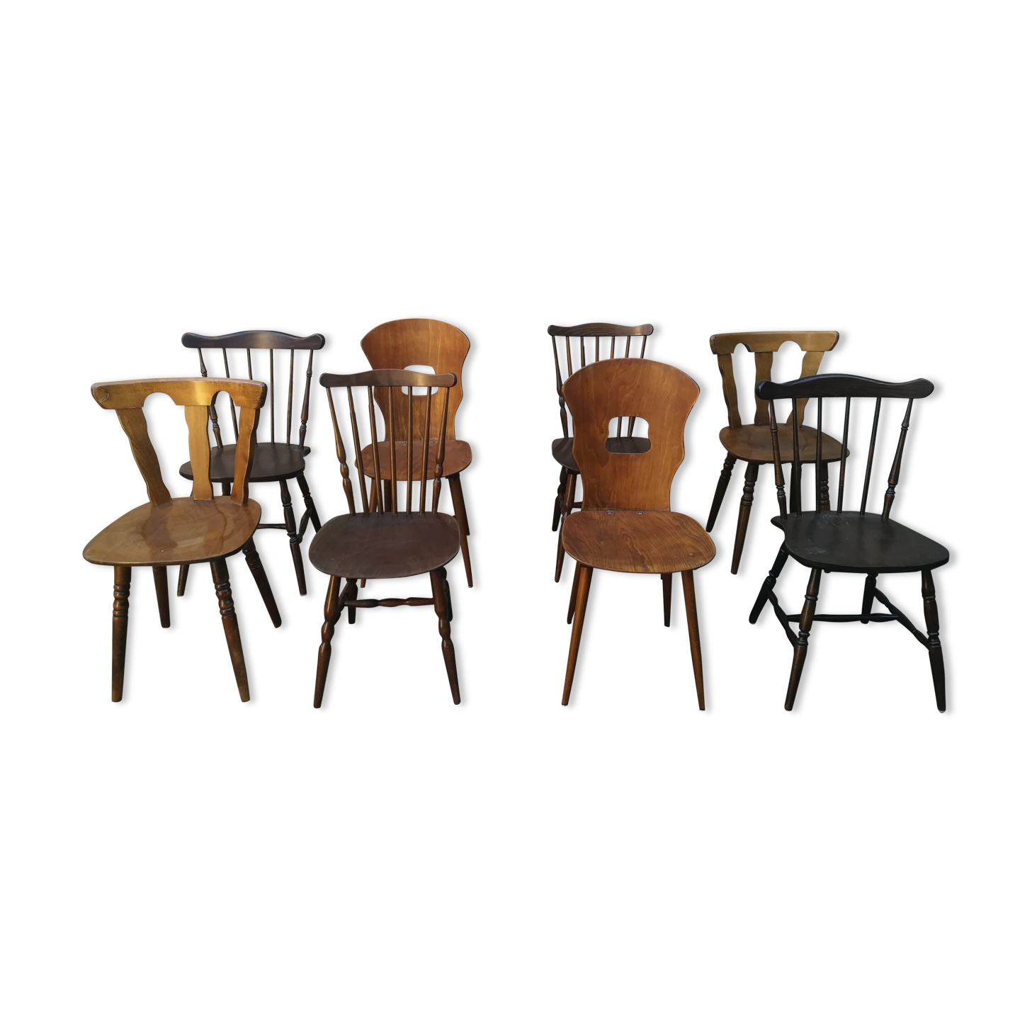 Mismatched bistro chairs