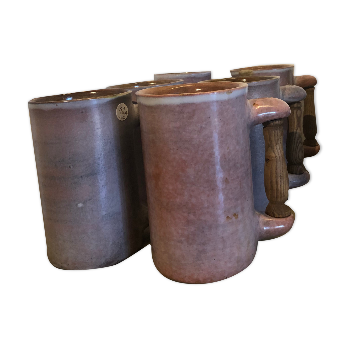 Series of six ceramic pitchers