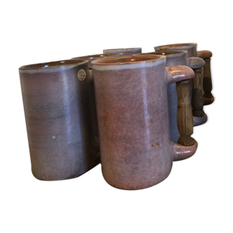 Series of six ceramic pitchers