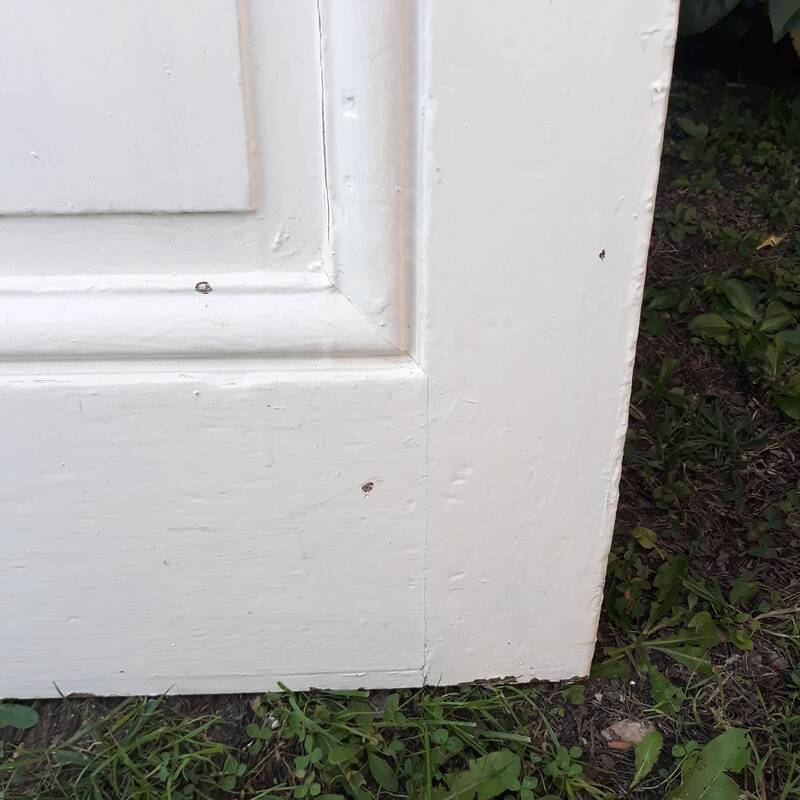 Communication door H218.5xL80cm, old panelled and moulded.