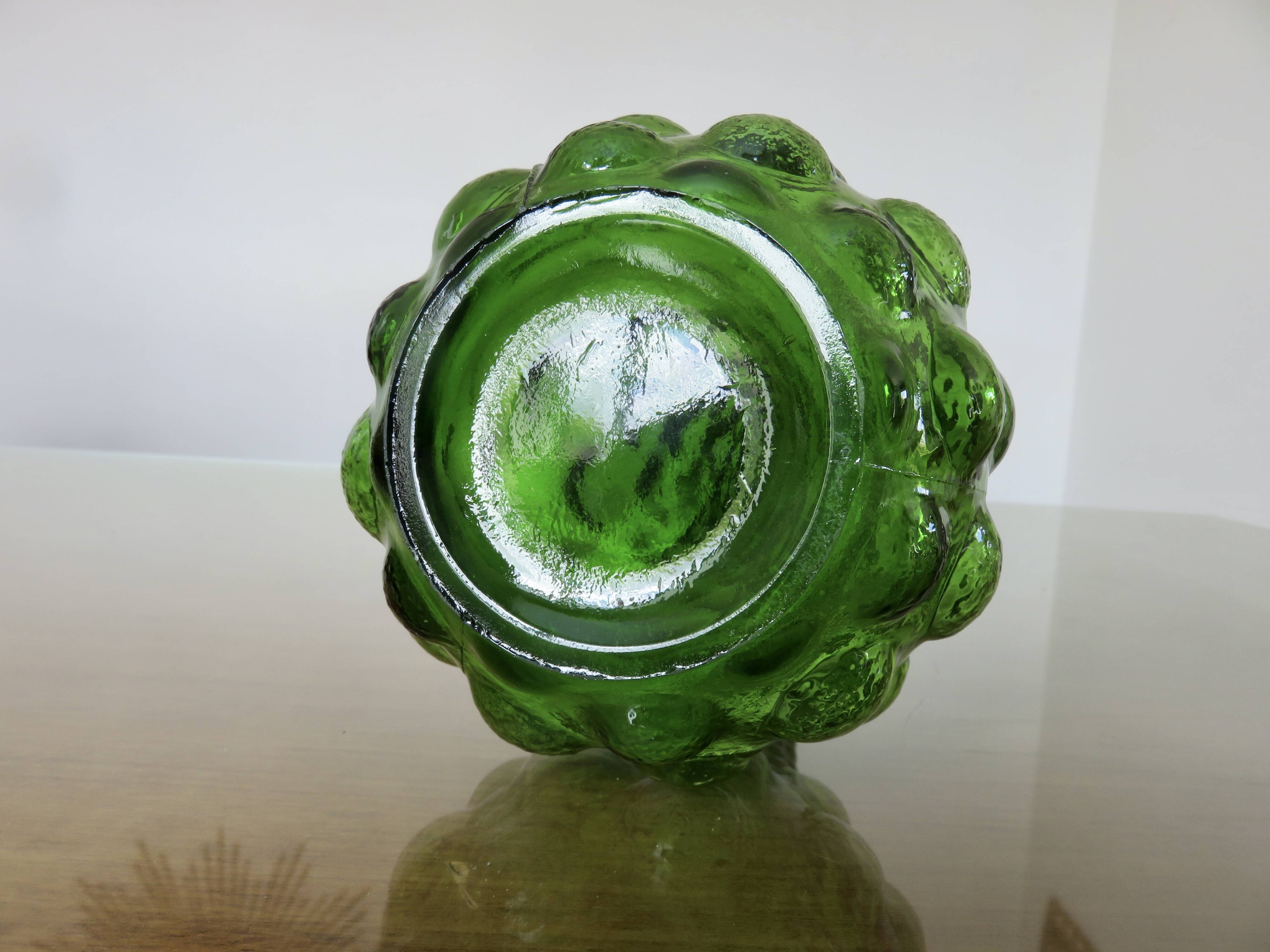 Bottle, carafe Italy, Empoli, in bubbled glass 1960