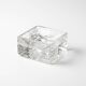 Vintage square ashtray in clear solid glass, 1970s design.