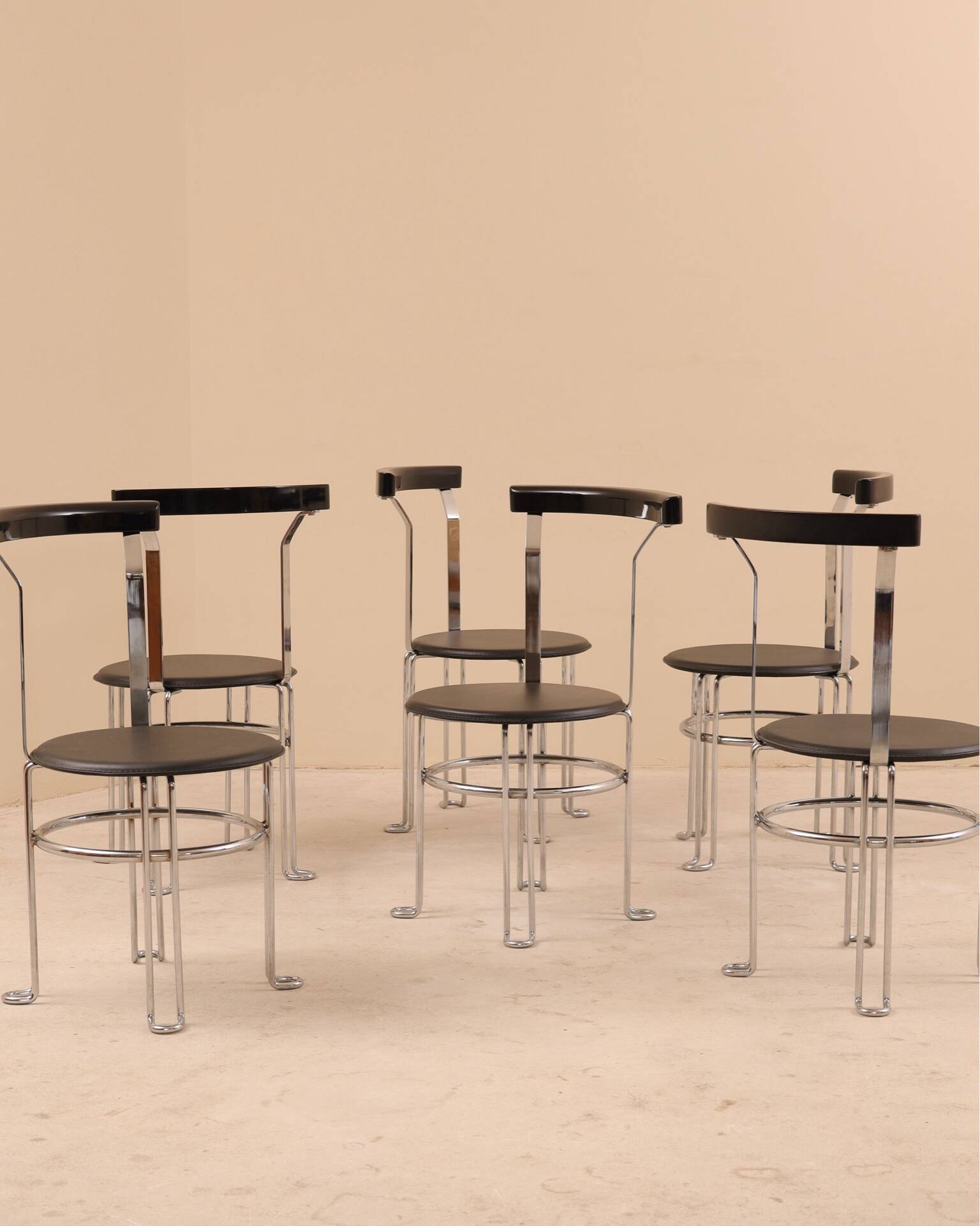 Tubular chairs, chrome steel, 1970s