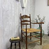 Vintage straw armchair
