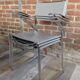 Lot de 4 chaises design italien en cuir et chrome