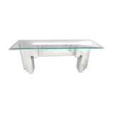 Vintage white marble console table Italy, 1980s