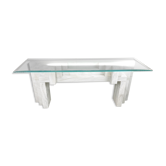 Console vintage en marbre blanc Italie, années 1980
