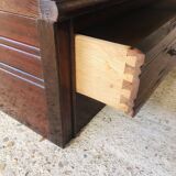 Vintage mahogany avocado bookcase with overhead glass doors circa 40's/50's