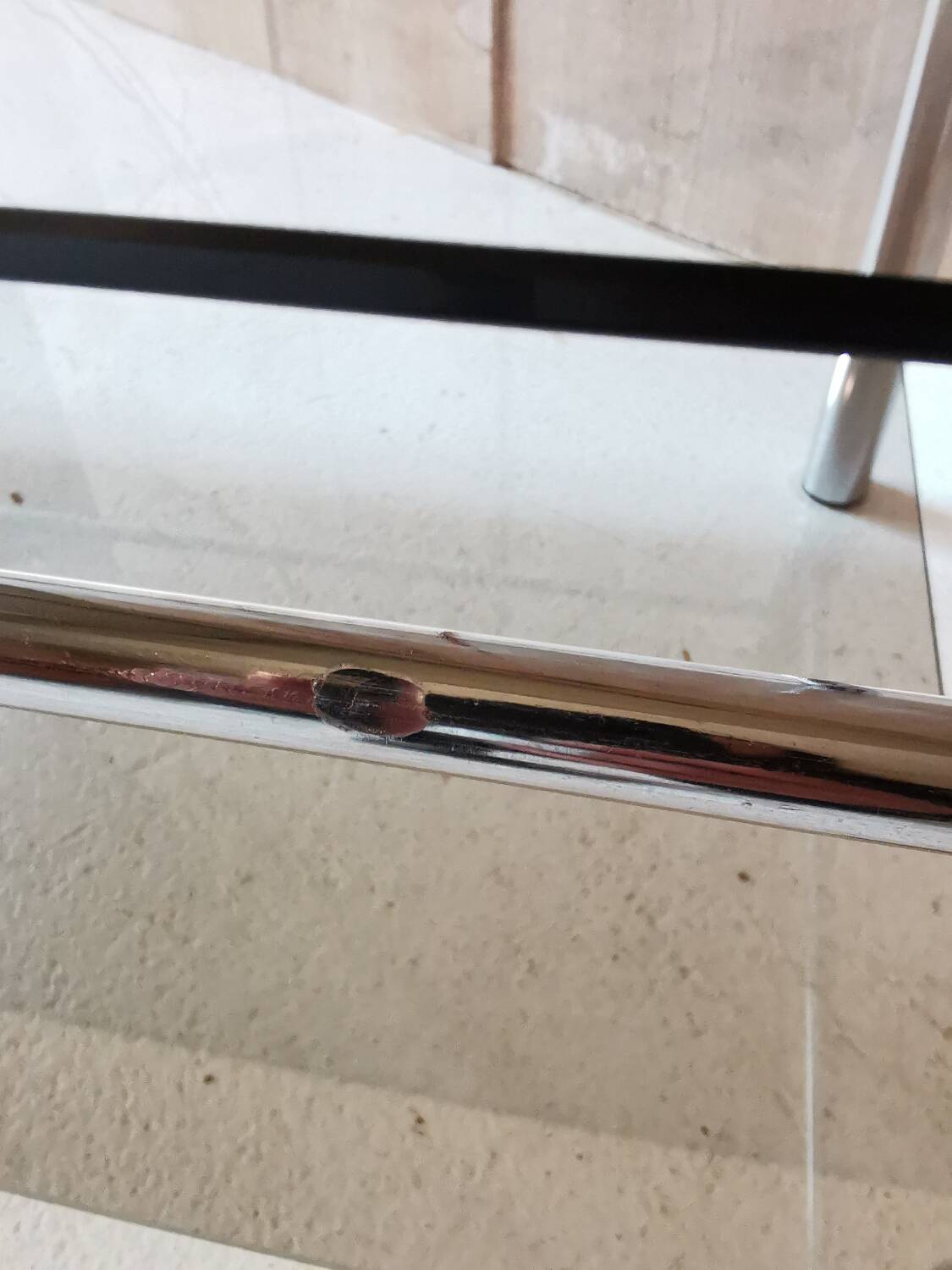 Glass and chrome metal table