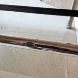 Glass and chrome metal table