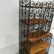 Antique display cabinet in wrought iron and wood
