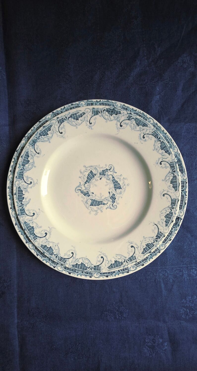 K&G Lunéville ironstone flat plates 1900