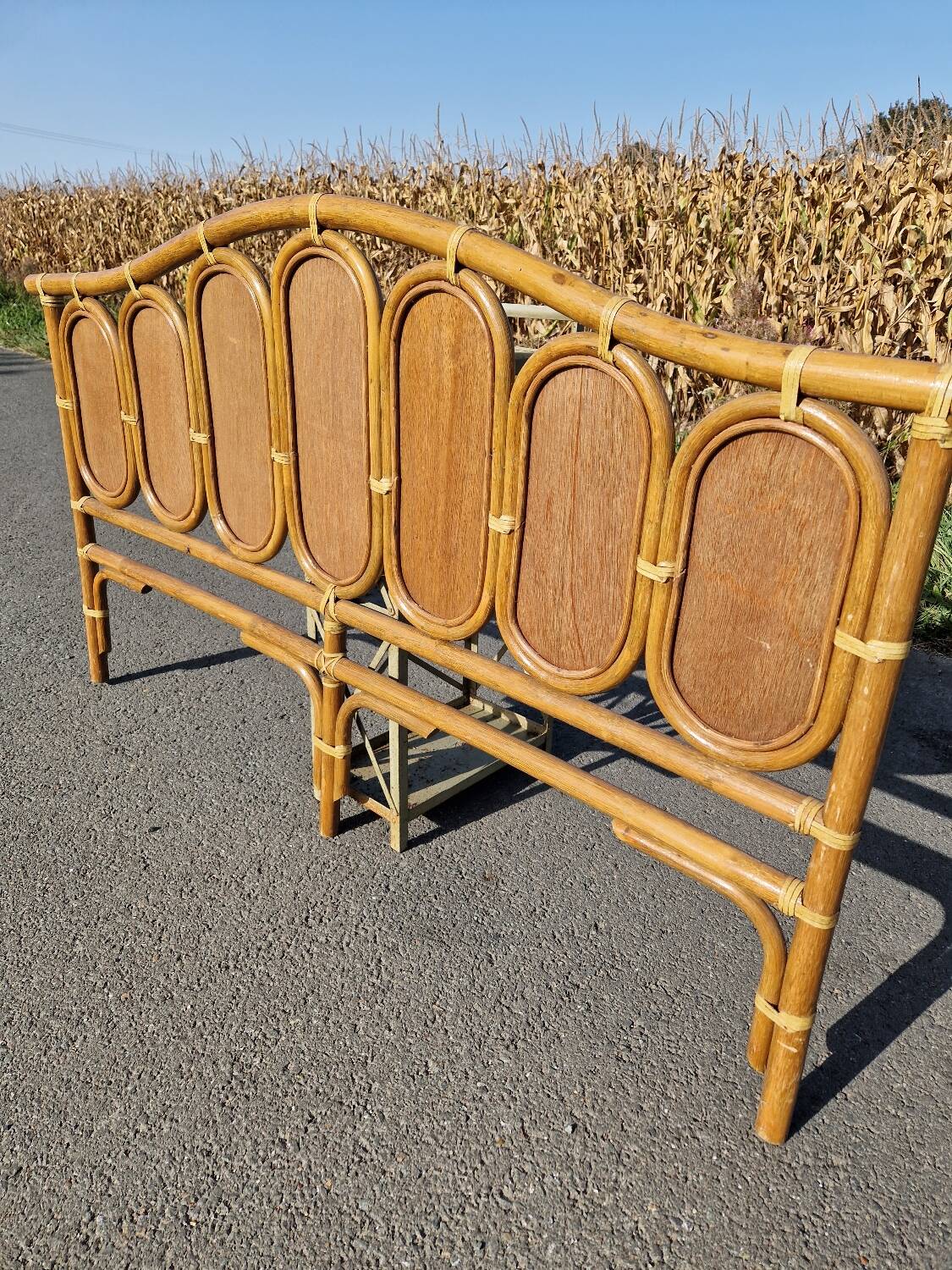 Rattan and wicker headboard