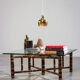 Square coffee table in vintage bamboo 1970 by McGuire model BA - 13 C