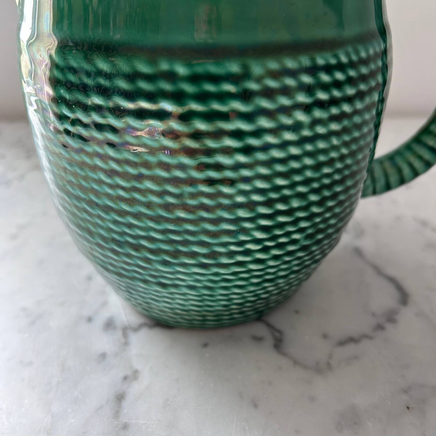 Emerald green pitcher Sarreguemines