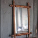 Bamboo imitation wood mirror, antique mirror, hanging mirror