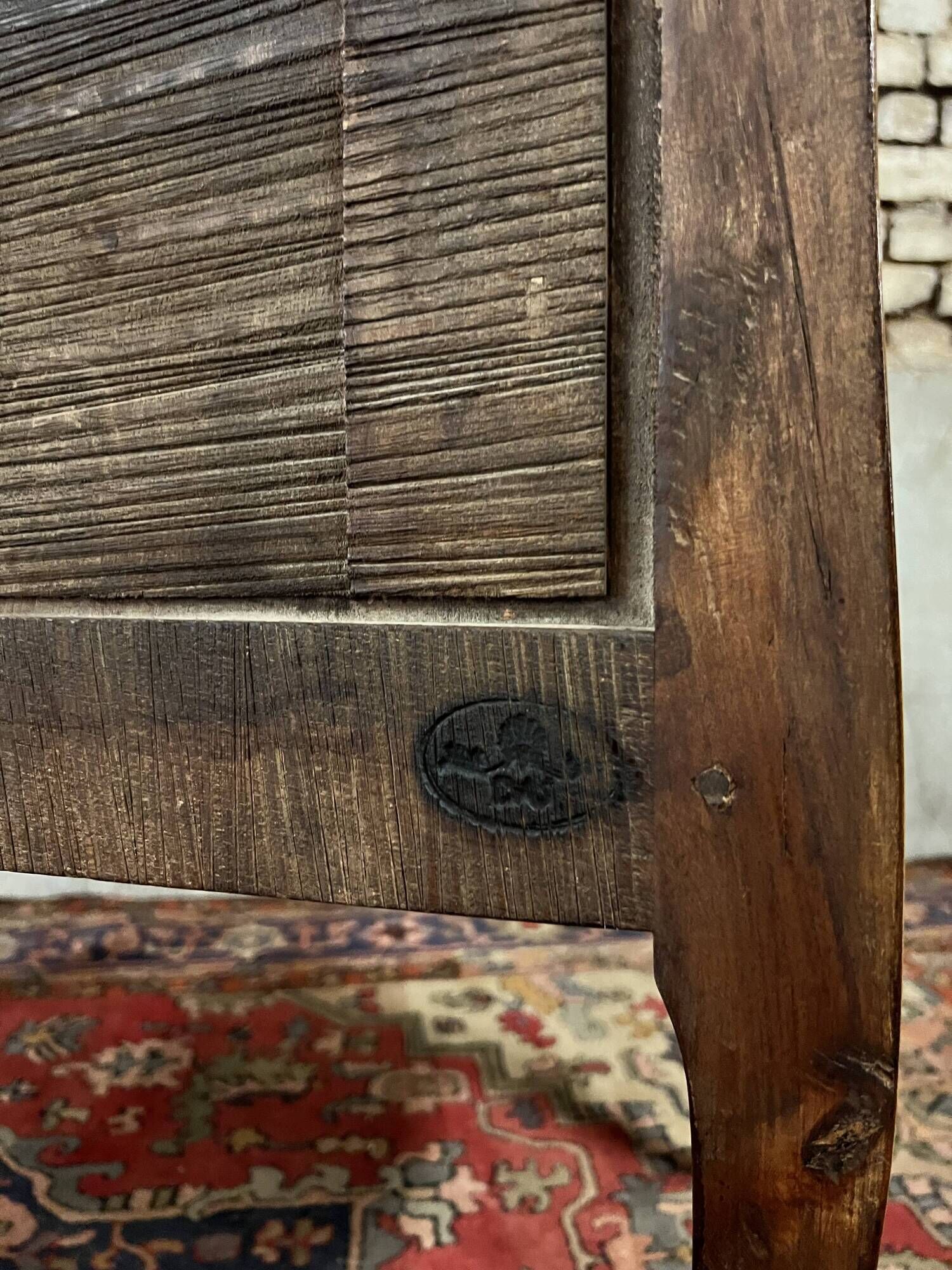 Sloping desk in natural wood and flower marquetry in louis xv style stamped mailfert