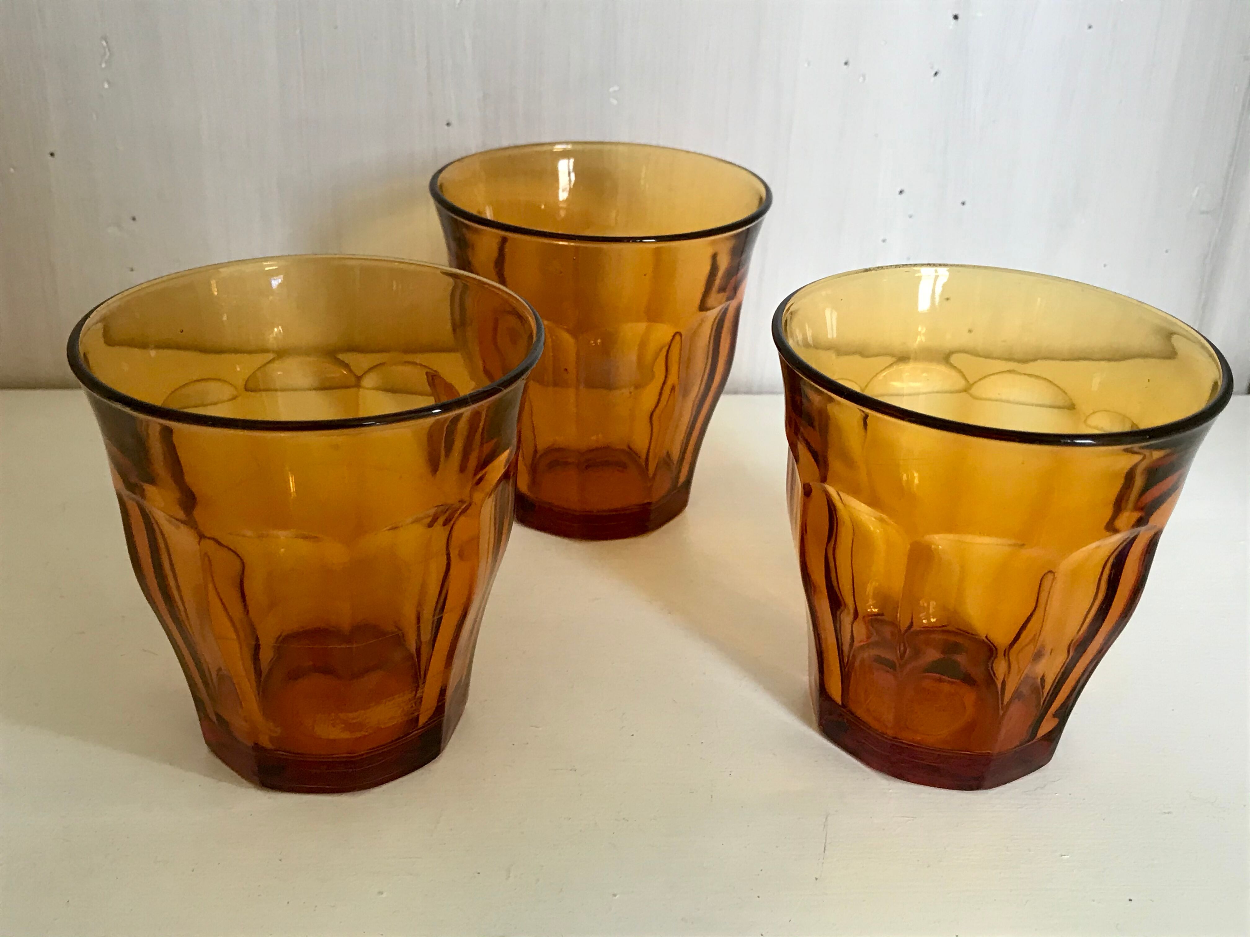 10 vintage Duralex water glasses