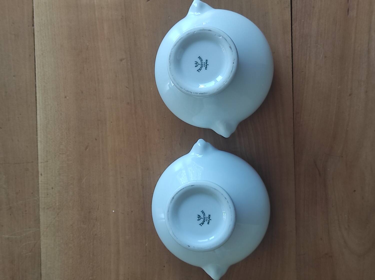 Set of 2 mini French porcelain soup tureens