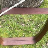 Old scandinavian teak mirror barrel shape vintage 50/60