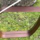 Old scandinavian teak mirror barrel shape vintage 50/60