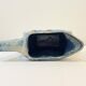 Large vintage art deco pitcher alpho in fat lava blue ceramic vase signed