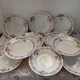 10 Digoin and Sarreguemines soup plates