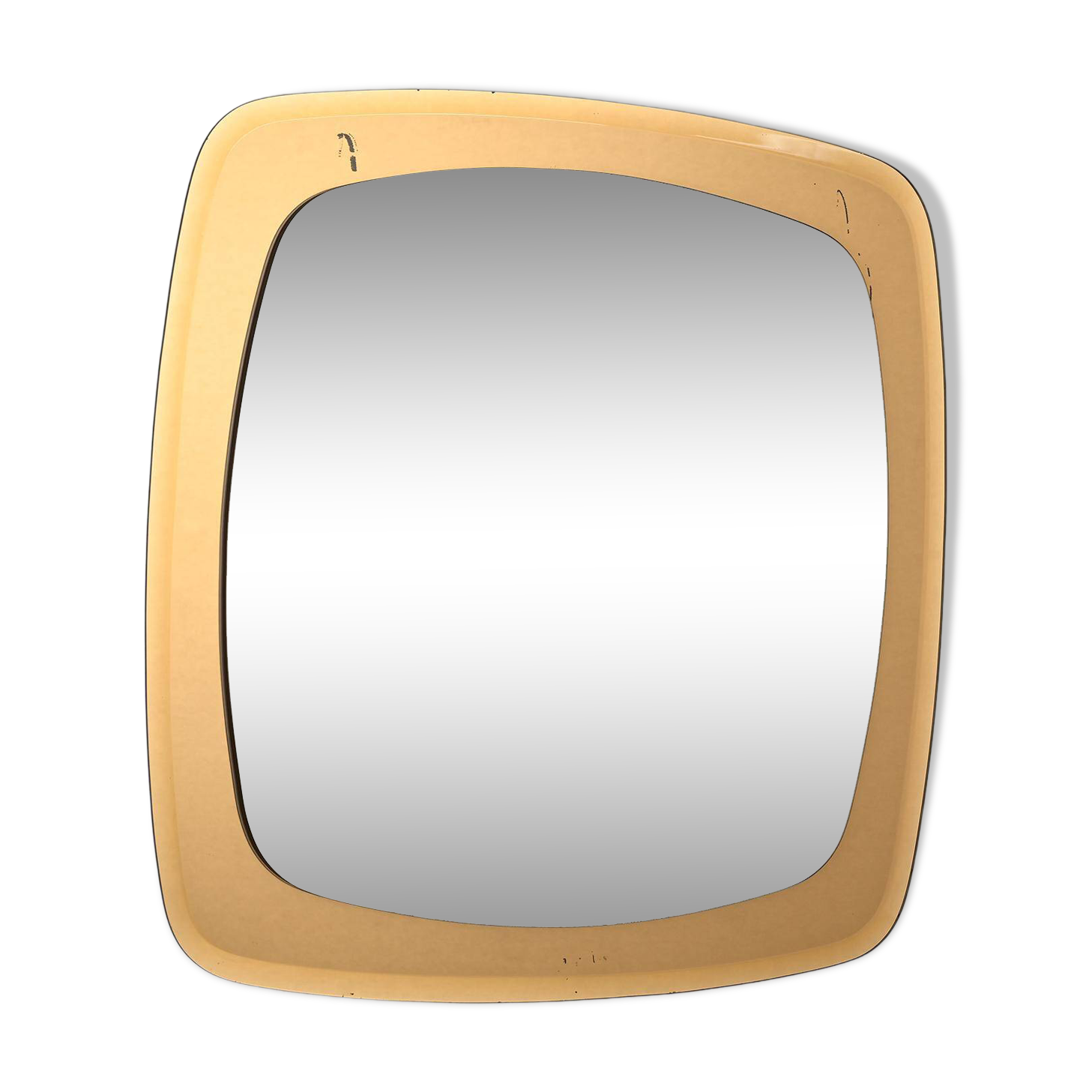 Square smoked glass mirror, Italy, 1970
