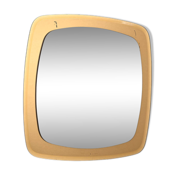 Miroir carré en verre fumé, Italie, 1970