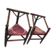 Pair of antique English triangular armchairs 1900s