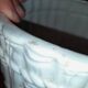 Vintage Italian white ceramic bamboo style umbrella stand