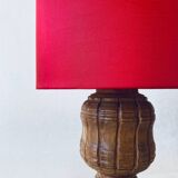 Carved wooden lamp