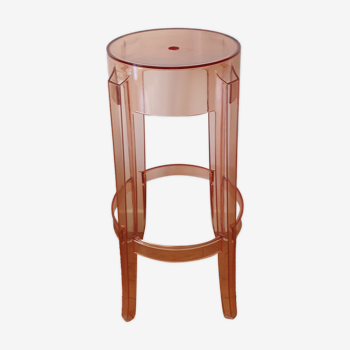 Pink stool kartell Charles Ghost- Philippe Starck