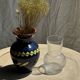 Ribbed glass ball vase