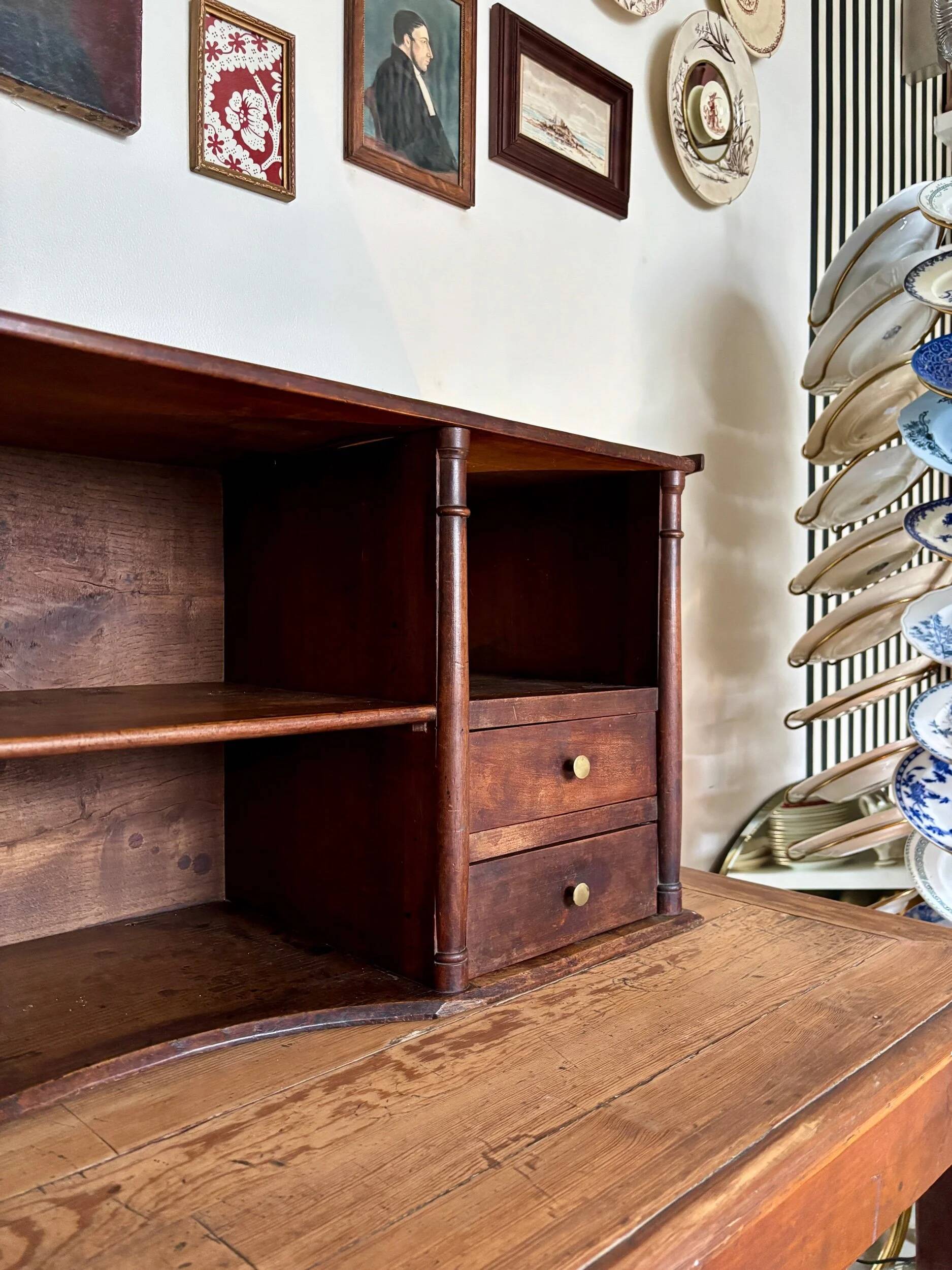 Meuble de rangement, cabinet 4 tiroirs en bois foncé