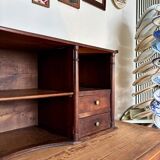 Meuble de rangement, cabinet 4 tiroirs en bois foncé