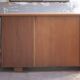 Vintage desk, children's wooden desk in art deco style, desk with drawers