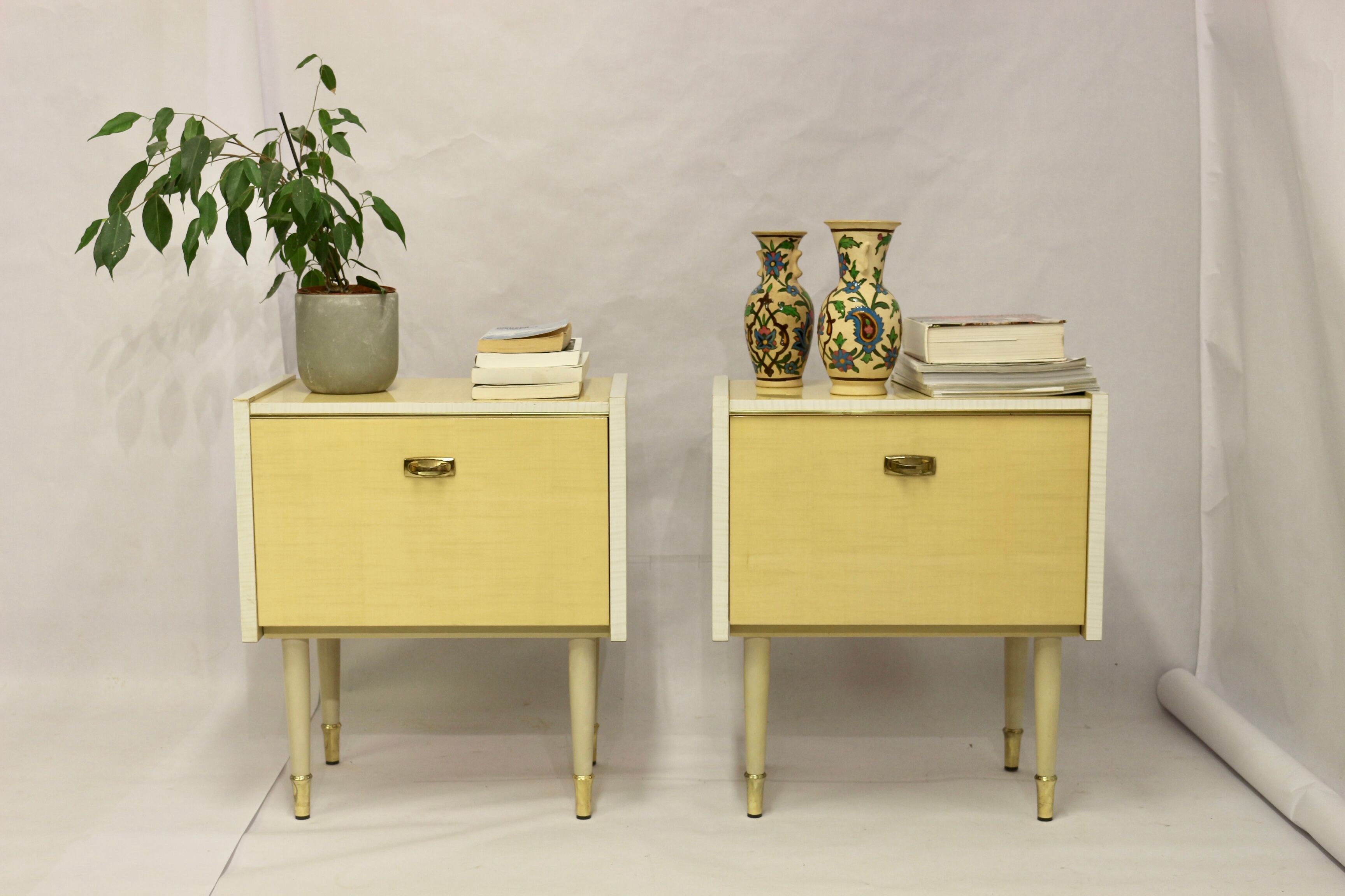 Pair of bedside tables from the middle of the century, 1950s