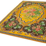Handwoven vintage romanian yellow kilim 194 cm x 297 cm - 23432