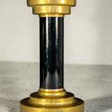 Pair of Art Deco table lamps • Antique glass & Patinated brass