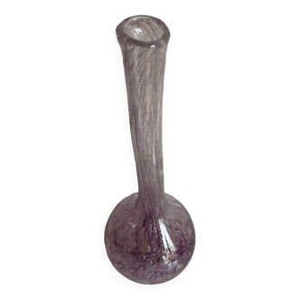 Soliflore verre bulles incrustées violet
