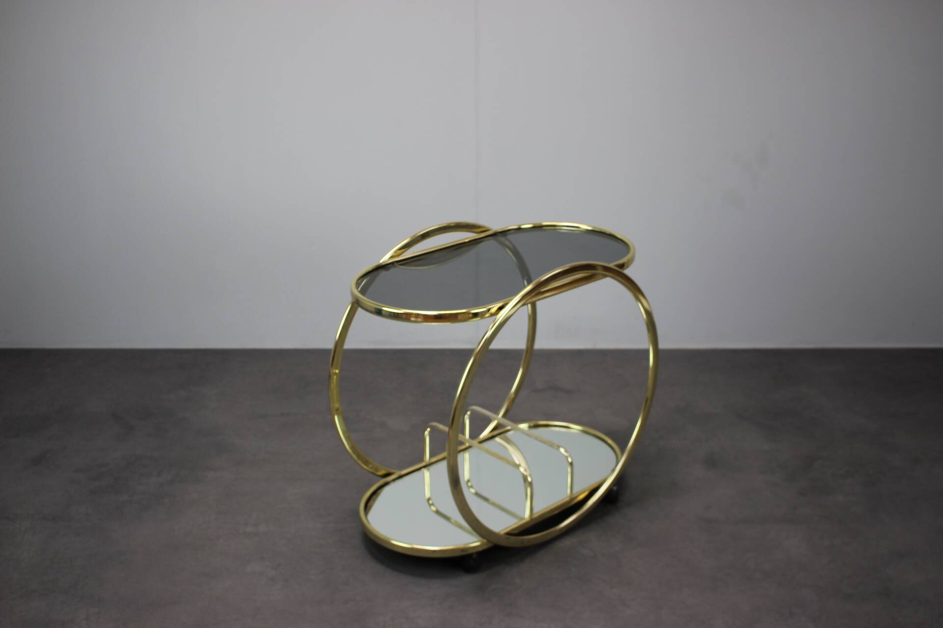 Mid-Century Coctail Serving Bar Table made of Brass, 1970s, Germany