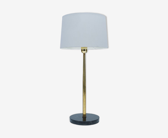 Lampe scandinave en laiton et marbre circa 1950