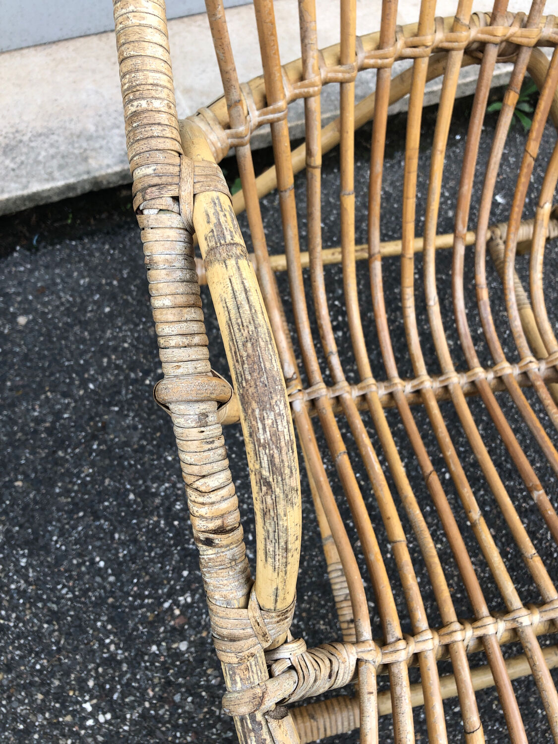 Vintage rattan armchair, 1960